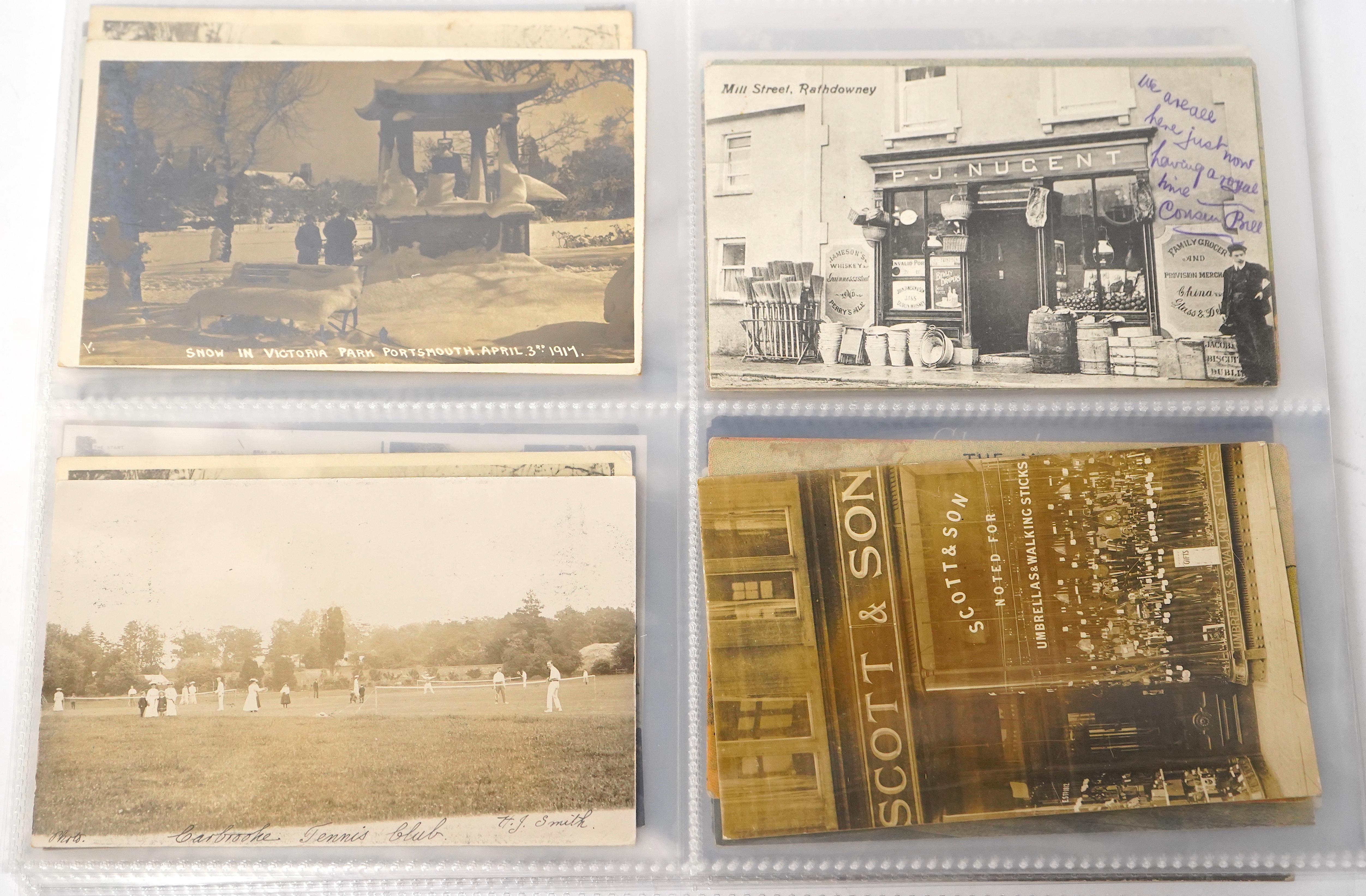 A group of eighty eight assorted vintage postcards, including American topography, rail accidents and motoring.